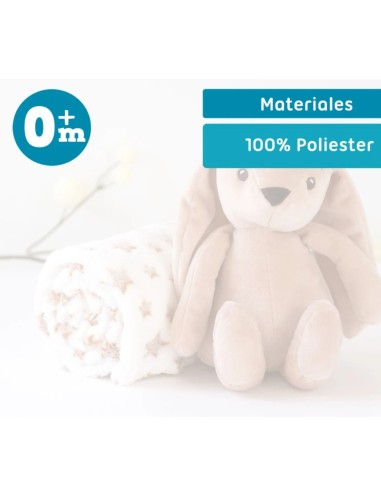 Peluche conejo con mantita marrón 0M+ Kiokids