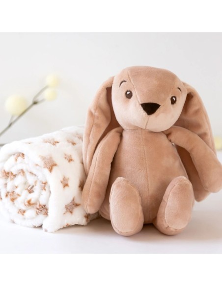 Peluche conejo con mantita marrón 0M+ Kiokids
