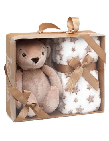 Peluche conejo con mantita marrón 0M+ Kiokids