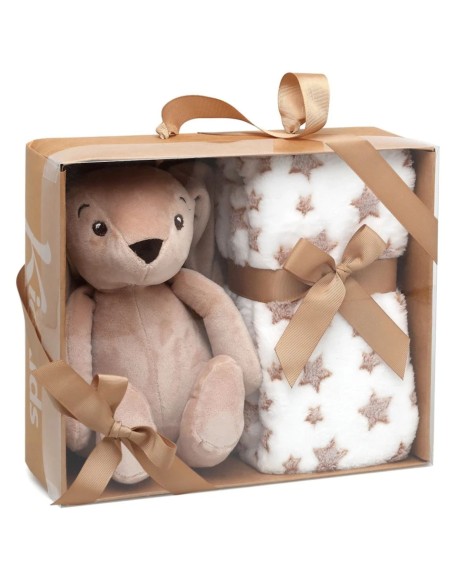 Peluche conejo con mantita marrón 0M+ Kiokids