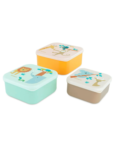 Cajitas para almuerzo snack box Jungle 6M+ | Miniland - Nappy.es