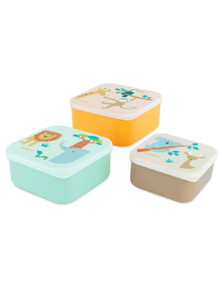 Cajitas para almuerzo snack box Jungle 6M+ | Miniland - Nappy.es