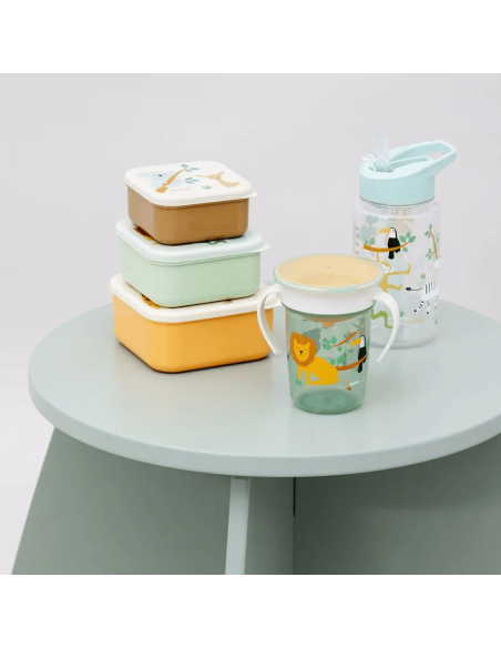 Cajitas para almuerzo snack box Jungle 6M+ | Miniland - Nappy.es