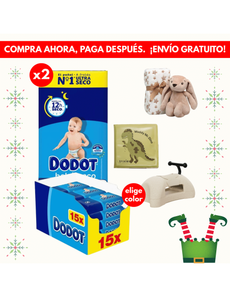 Pack caja Talla 4 (116uds) + 1 caja toallitas etapas 960uds + juguete a elegir