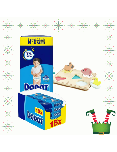 Pack 2 cajas Talla 5 (108uds) + 1 caja toallitas etapas 960uds + juguete a elegir