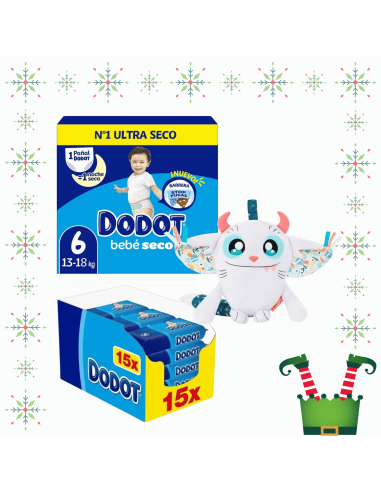 Pack 2 cajas Talla 6 (192uds) + 1 caja toallitas etapas 960uds + juguete a elegir