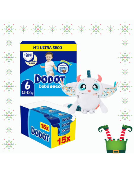 Pack 2 cajas Talla 6 (192uds) + 1 caja toallitas etapas 960uds + juguete a elegir