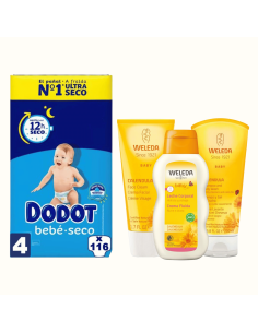Pack Dodot Talla 4 (116uds) + Cuidado Weleda - Nappy.es