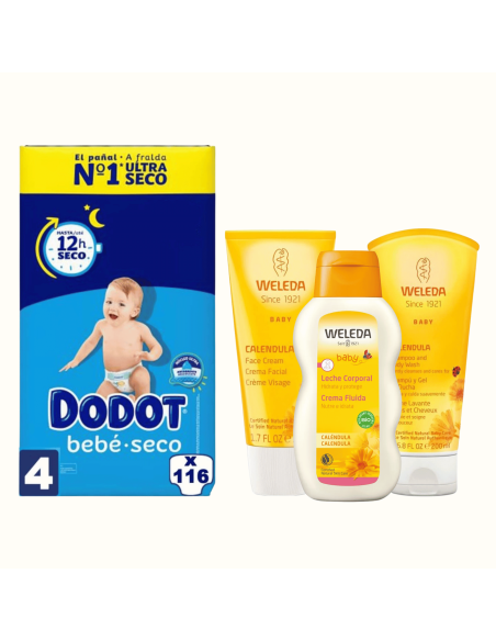 Pack Dodot Talla 4 (116uds) + Cuidado Weleda - Nappy.es