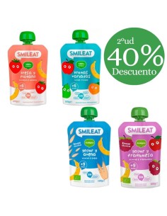 Pack de Pouch Smileat – 4 Sabores Variados de Frutas y Yogur Ecológicos | 100% Natural y Sin Azúcares Añadidos