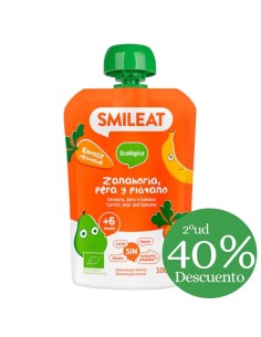 Pouch de pera, plátano y zanahoria 100gr | Smileat - Nappy.es