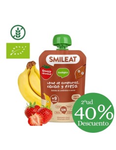 Pouche de leche de almendra, cacao y fresa | Smileat - Nappy.es