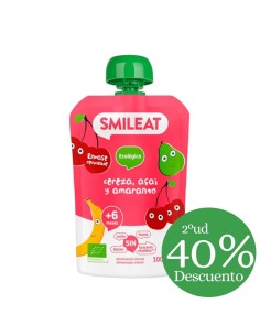 Pouche de cereza, açaí y amaranto | Smileat - Nappy.es