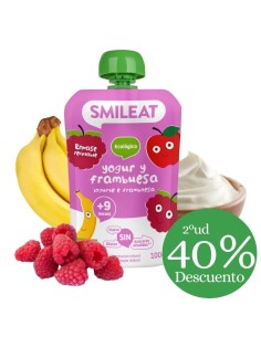 Pouch Yogur y Frambuesa 100gr eco Smileat