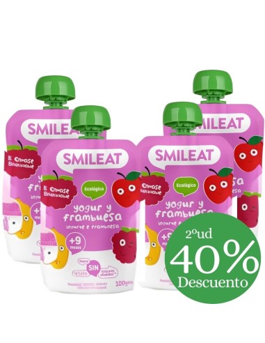 Pouch Yogur y Frambuesa 100gr eco Smileat