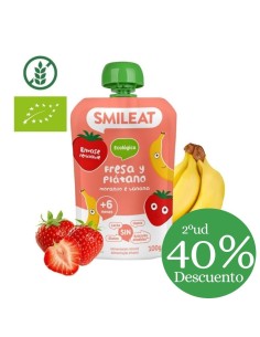 Pouch de Fresa y Platano 100gr eco | Smileat - Nappy.es