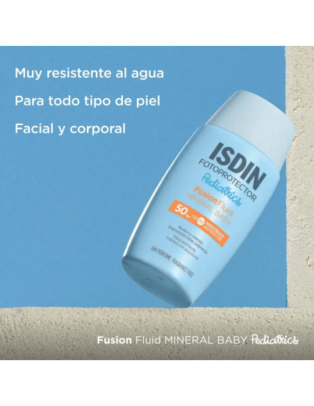 Protector solar cuerpo y cara Mineral SPF50 50ml | Isdin - Nappy.es