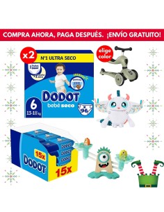 Pack 2 cajas Talla 6 (192uds) + 1 caja toallitas etapas 960uds + juguete a elegir