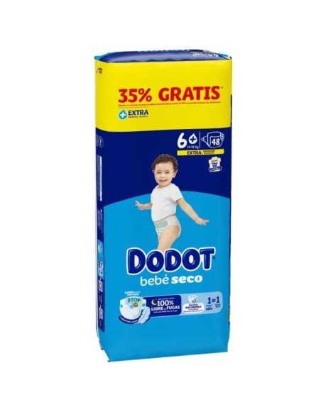 Paquete dodot talla 6+ 48uds bebé-seco ( 14 - 19 Kg ) Dodot
