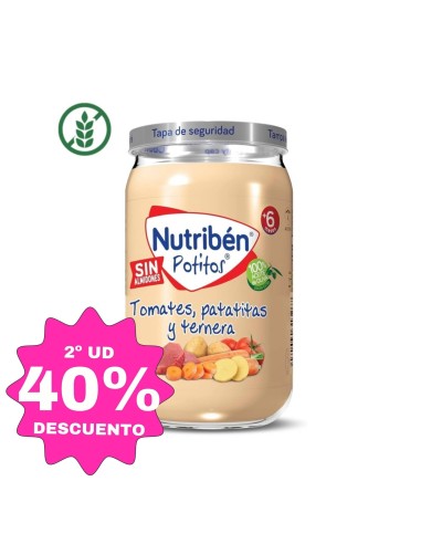 Potito Tomate, Patata y Ternera Tarrito 235g +6M Nutribén