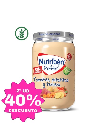 Potito Tomate, Patata y Ternera Tarrito 235g +6M Nutribén