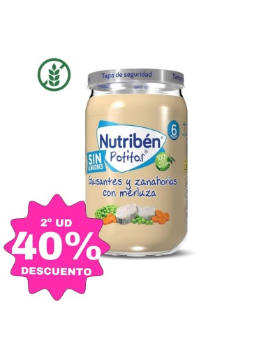 Potito Suprema Merluza, Guisantes y Zanahoria Tarrito 235g +6M Nutribén