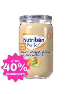 Potito manzana, plátano, naranja y pera tarrito 235g. +6M Nutribén