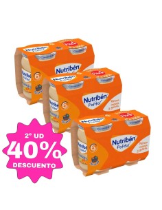 Oferta Pack 6 uds. potito plátano, naranja y galleta tarrito 190g. +6M