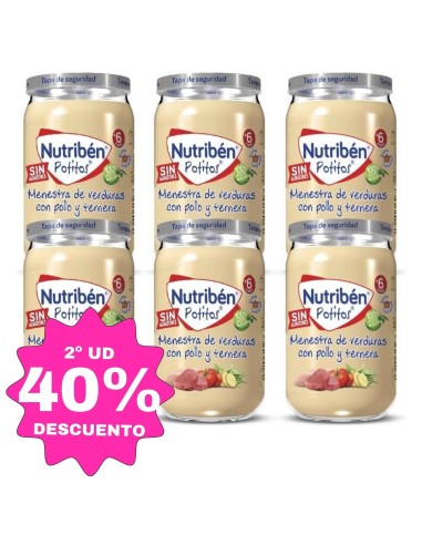 Potito Menestra de Verduras, Pollo y Ternera | Nutribén - Nappy.es