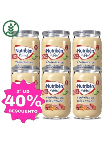 Potito Verduritas con Pollo y Ternera | Nutribén - Nappy.es