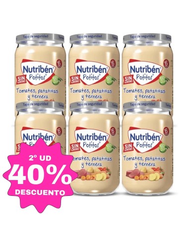 Potito Tomates, Patata y Ternera | Nutribén - Nappy.es