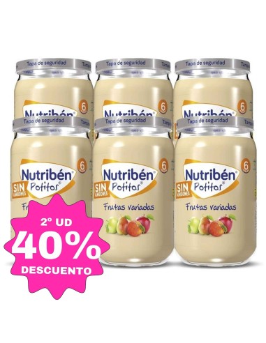 Oferta 6 potitos frutas variadasNutribén