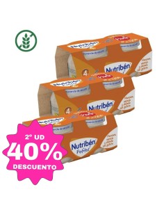 Pack 6 uds. Potitos Manzana, Naranja y Plátano con Galleta 120g +4M Nutribén