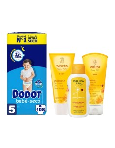 Pack Dodot Talla 5 (108uds) + Cuidado Weleda - Nappy.es