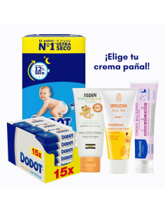 Pack Talla 3 Dodot 186uds + Toallitas Sensitive 810uds + Elegir Crema Pañal