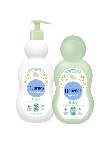 Pack Denenes Gel-Champú 400 ml + Colonia Sin Alcohol 500 ml Natural para Bebé