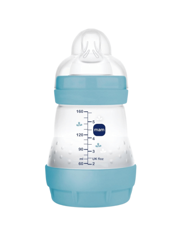 Biberón Easy Start anticólicos azul 160ml 0-2M | Mam Baby - Nappy.es