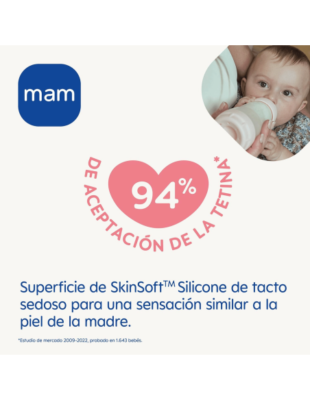 Biberón Easy Start anticólicos rosa 160ml 0-2M | Mam Baby - Nappy.es