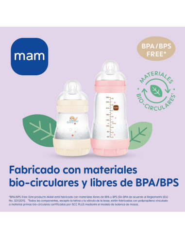 Biberón Easy Start anticólicos rosa 160ml 0-2M | Mam Baby - Nappy.es