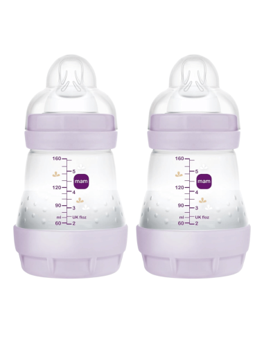 Biberón Easy Start anticólicos rosa 160ml 0-2M | Mam Baby - Nappy.es