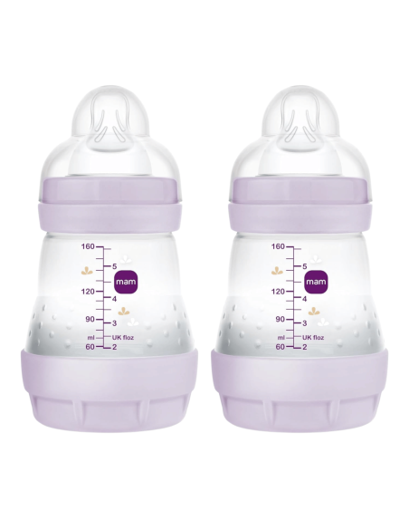 Biberón Easy Start anticólicos rosa 160ml 0-2M | Mam Baby - Nappy.es