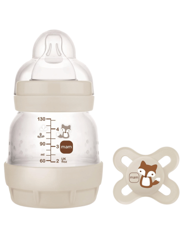 Biberón anticólicos 130ml + Chupete Original 0-2M | Mam Baby - Nappy.es
