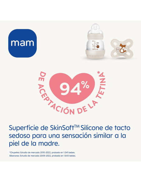 Biberón anticólicos 130ml + Chupete Original 0-2M | Mam Baby - Nappy.es