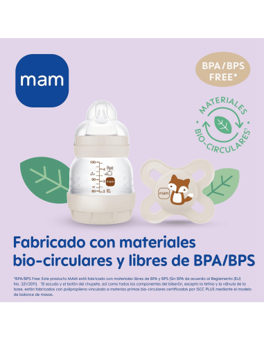 Biberón anticólicos 130ml + Chupete Original 0-2M | Mam Baby - Nappy.es