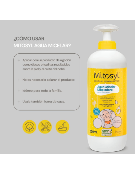 Agua limpiadora sin aclarado 500ml | Mitosyl - Nappy.es