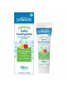 Dr. Brown’s Pasta de Dientes Natural Bebés Pera–Manzana 40 g – Sin Flúor