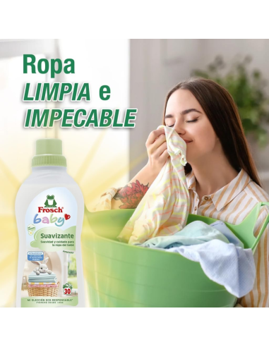 suavizante-750ml-30lavados-frosch-baby-6.jpg – Vista frontal suavizante Frosch Baby 750 ml.
