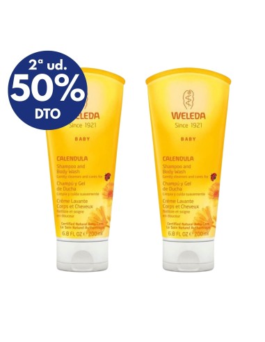Duplo Champú y Gel de Ducha de Caléndula 200ml Weleda