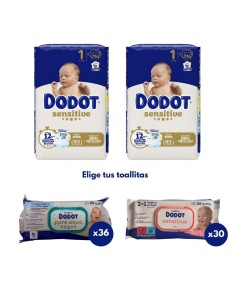 Pack Dodot talla 1 232uds + Elige 2 cajas toallitas | Dodot - Nappy.es