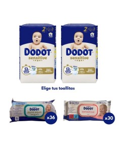 Pack Dodot talla 2 348uds + Elige 2 cajas toallitas | Dodot - Nappy.es